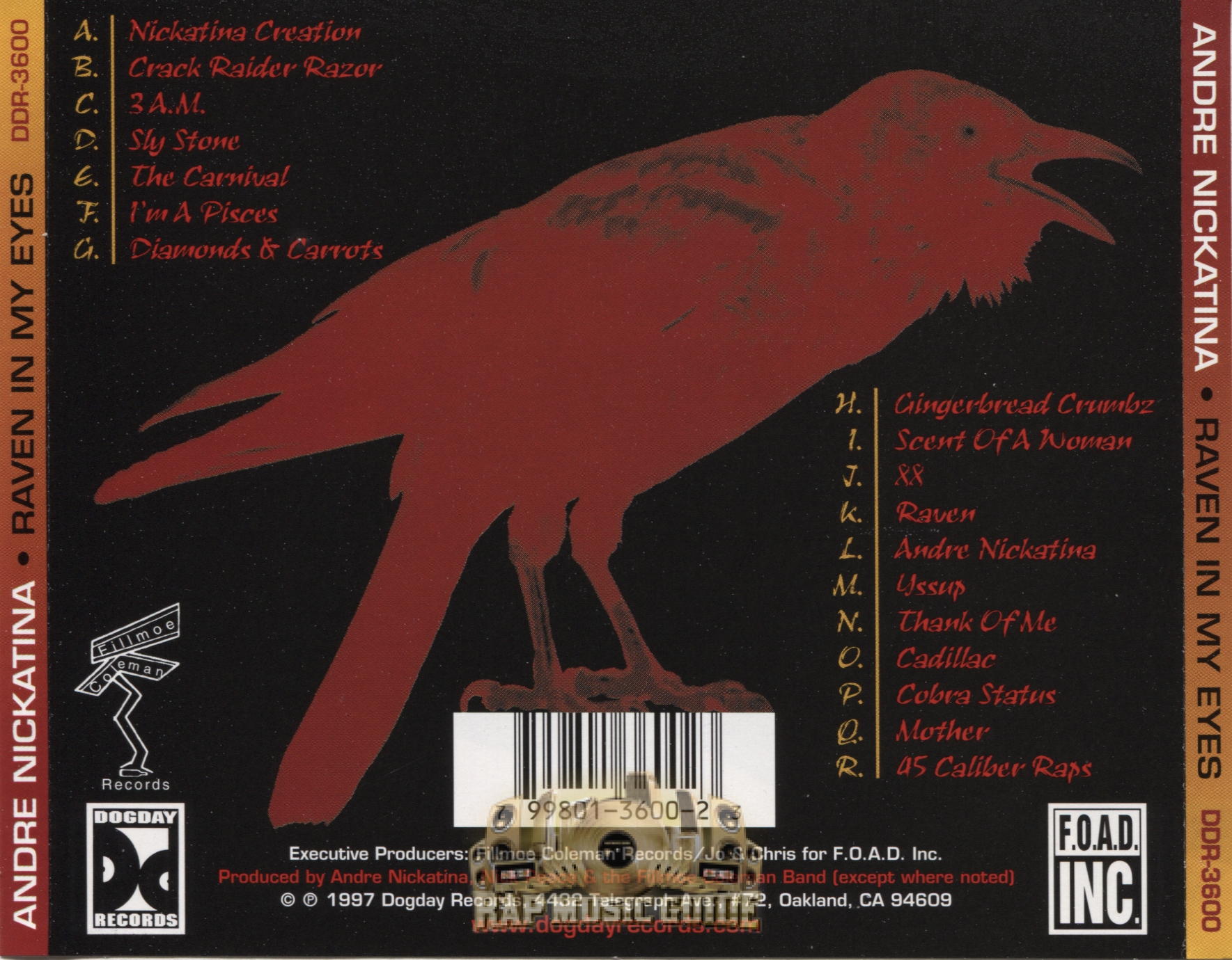 Andre Nickatina - Raven In My Eyes: 1st Press. CD | Rap Music Guide